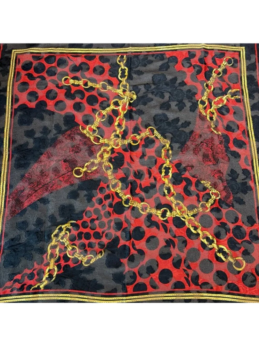 Vintage Chain Print Scarf Wrap 40X40